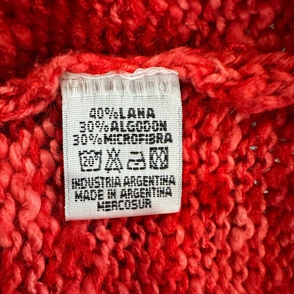 Genoa Vintage Chunky Wool Blend Cardigan Wood Buttons Preppy Sz L Fall - Picture 11 of 11